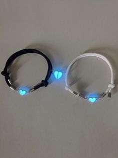 2pcs/Set Couple Grow In The Dark Love Magnetic Suction Heart Minimalism Decoration Charm Bracelet For Valentine'S Day Gift Multicolor    Polyester     Women Fashion Jewelry, size features are:Bust: ,Length: ,Sleeve Length: Gifts For Ur Boyfriend, Minimalism Decoration, Set Couple, Couples Accessories, Latest Bracelets, Bf Gifts, Gifts For My Girlfriend, Dark Love, Minimal Decor