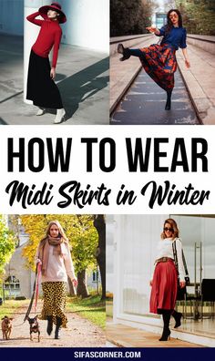 This blog post will show you how to create the perfect winter outfits using midi skirts. From pairing them with warm tights and chunky sweaters to adding a stylish coat, will help you stay fashionable and warm. Read full article to dive into the winter trends and tips to make the most of your midi skirt this season! Long Skirt Outfits For Winter Formal, Long Skirt Outfits Cold Weather, Boots For Skirts Winter, How To Dress Skirt In Winter, Wrap Skirt Winter Outfit, Mid Length Skirts Outfit, How To Wear A Midi Skirt In Winter