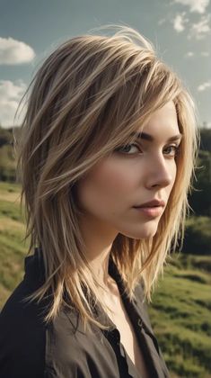 Medium Hair With Choppy Layers, Medium Hair Cuts Trend 2024, Medium Length Haircut With Layers Bangs, Medium Short Haircuts For Women, Wolf Cuts, Medium Short Haircuts, Easy Hairstyles For Thick Hair, Medium Bob Hairstyles, Perfect Hairstyle