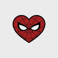 a heart shaped spiderman face with eyes