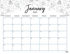 a january calendar with the holidays theme