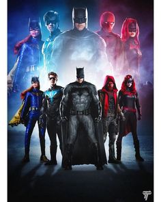 a group of superheros standing next to each other