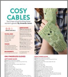 the knitting pattern shows how to knit an arm warmer