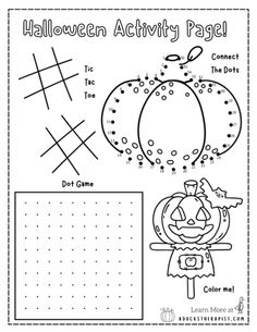 the halloween activity page for kids to practice their math skills and help them learn how to use