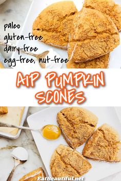 an image of pumpkin scones with text overlay