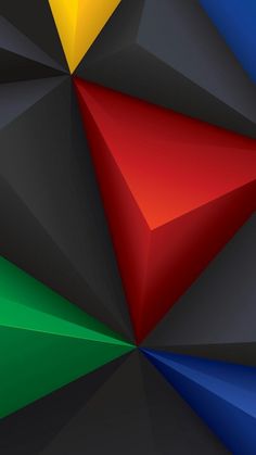 an image of a colorful abstract background with triangulars in the bottom right hand corner