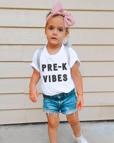 Toddler School Outfits Girl, Pre K Shirts For Kids, First Day Of Preschool Outfit, Preschool Shirts For Kids, First Day Preschool, Two Birthday Shirt, First Day Of Pre K, Birthday Graphic, Birthday Girl T Shirt