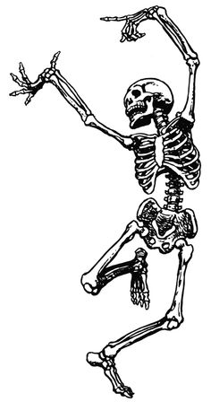 a drawing of a skeleton dancing