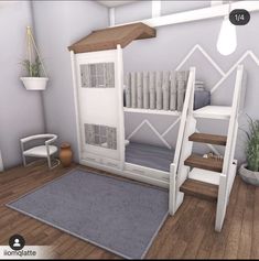 Twin Bedroom Bloxburg, Modern Twin Bedroom, Luxury Baby Room, Simple Bedroom Design, Story Layout, Twin Bunk Bed