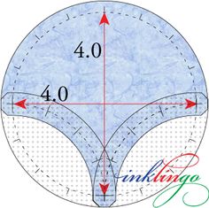 an image of a woman's panties with the measurements for each side and four red arrows