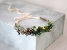 Winter Flower Crown, Christmas Hair Accessories, Winter Hair Crown, Pine Cone Wedding Headpiece, Christmas Photo Props - Etsy Winter Flower Crown, Pine Cone Wedding, Woodland Crown, Flower Crown Bride, Christmas Photo Props, Christmas Hair Accessories, Bride Floral, Hair Crown, Winter Wedding Flowers