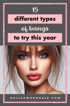 15 different types of bangs to try this year Wispy Curtain Bangs With Hair Up, Very Wispy Bangs, Different Types Of Bangs Chart, French Bangs Round Face, Types Of Bangs Chart, Light Bangs Wispy, Wispy Bangs Round Face, Different Types Of Bangs, Trendy Hair Color Ideas