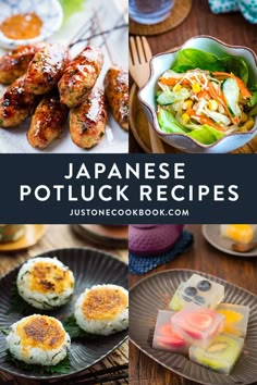 japanese potluck recipes with text overlay