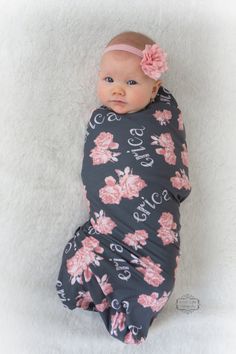 Vintage Floral Design Personalized Swaddle Blanket by AudreysBear Zipper Swaddle, Newborn Name Blanket, Personalized Baby Security Blanket, Name Swaddle Blanket, Personalized Swaddle Blanket Audrey & Bear, Personalized Swaddle Blanket, Personalized Swaddle, Foto Baby, Personalized Baby Blankets