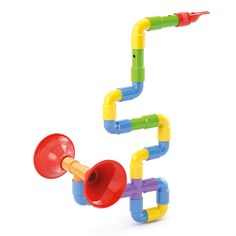 With Saxoflute kids will love to create their own music instrument and actually make music with them. By connecting the colourful transparent tubes they can create any instrument they can imagine or they can copy real ones: trumpets, flutes, saxophones…and really play them to compose their own fun and happy music. All pieces are non-toxic and unbreakable for hours of fun and safe play. Musical Toys For Kids, Interlocking Blocks, Trumpets, Developmental Toys, Christmas Toys, Learning Toys, Musical Instrument