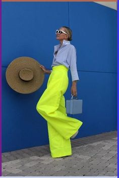 Looking for Italian eyewear manufacturers? Here are the best Italian sunglasses brands, and overall best Italian eyewear brands to know about Colored Pants Outfits, Neon Pants, Accessorizing Outfits, Wide Leg Pants Outfit, Blair Eadie, Italian Sunglasses, Leg Pants Outfit, All White Outfit, Fashion Sites