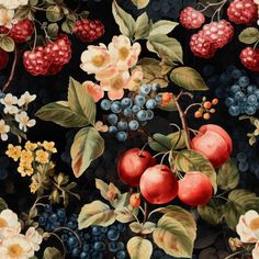 Huggleberry Hill Berry Noir Wallpaper Blackberries Wallpaper, Grand Mulberry Tree Wallpaper, Bold Floral Wallpaper Burke Décor, Berries Wallpaper, Willowberry Peel & Stick Wallpaper, Noir Wallpaper, William Morris Fruit Wallpaper, Classic Cottage, How To Install Wallpaper