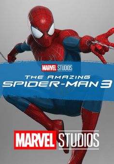 the amazing spider - man 3 movie poster with an animated character in front of it