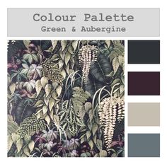 the color palette for green and blue is shown in shades of brown, grey, and white