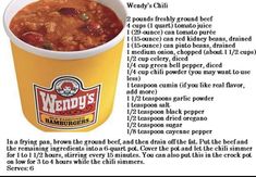 a bowl of chili with instructions on how to make it