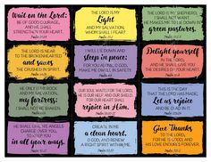 the ten commandments of god's word in different colors and font on a black background