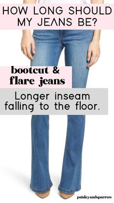 If you are wondering how long your jeans should be this is your guide! Inseam length for every style of jeans.