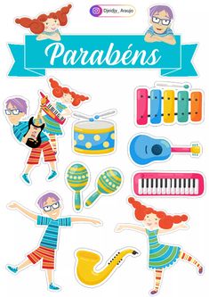 an image of stickers with the words paraliens on them and various items