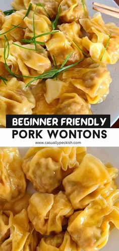 Chinese Wontons Recipes, Chinese Wonton Recipes Filling, Homemade Pork Wontons, Wonton Pork Filling, Easy Authentic Asian Recipes, Easy Pork Dumplings Recipe, Easy Asian Dumplings Recipe, Steamed Wonton Recipes