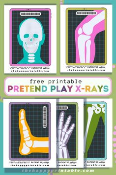 the poster shows different types of hands and fingers, with text that reads free printable pretend play x - rays