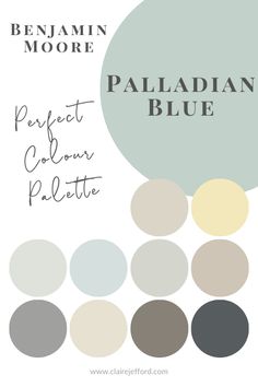 the color palette for benjamin moore's palladian blue