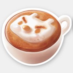 a cappuccino with cream in the shape of a cat