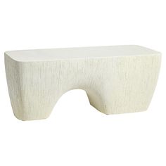 Palecek Rowan Coastal Beach White Stonecast Outdoor Bench Sarah Baeumler, Teak Bench Outdoor, Outdoor Garden Bench, Coastal White, Natural Teak Wood, Concrete Stone, White Concrete, Modern Bench, White Cushions