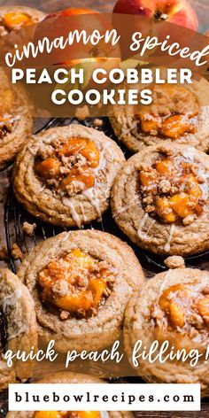 peach cobbler cookies with fresh peach filling