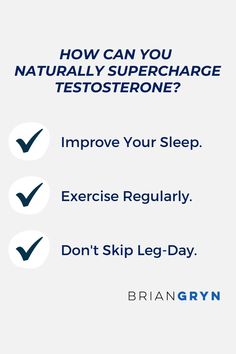 How to naturally supercharge testosterone? Read on to find out… Improve your sleep. Aim for 7 to 9 hours of sleep a night. Exercise regularly – including weight training. One study found that men who undertook resistance training 3 times a week for 4 weeks experienced increased testosterone levels immediately after the workout, and over time. Don’t skip leg day! A study by the Institute of Sports Science and Clinical Biomechanics hammers this home. Night Exercise, Dont Skip Leg Day, Sperm Health, Exercise Regularly, Zinc Deficiency, Sports Science, Boost Testosterone, Increase Testosterone, Health And Wellness Coach