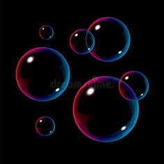 three soap bubbles on black background royalty images and clippings for use in advertising or web