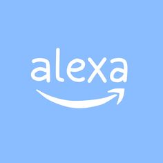 an amazon logo with the word'alexa'in white on a blue background