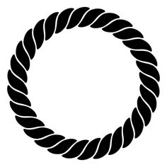 a black and white rope circle on a white background