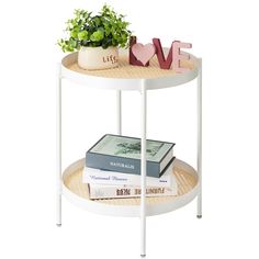 Danpinera Imitation Rattan White End Table with 2 Tier Removable Tray Small Metal Table, Design Nightstand, Nightstand Dimensions, Boho Side Table, Rattan Pattern, Round Nightstand, Side Tables For Bedroom, Gold Side Table, Patio Side Table