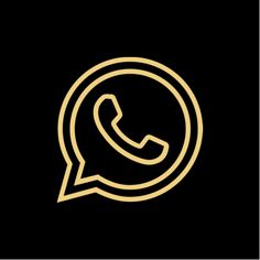 a phone icon with the text whatsapp in gold on a black background stock photo