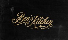 an old book with the words ben's kitchen written in cursive writing