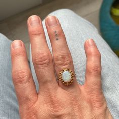 14k Gold Opal Ring Size 6 Engagement Ring Opal, 14k Gold Opal Ring, Gold Opal Ring, Ring Opal, Opal Ring Gold, 5 Rings, Engagement Rings Opal, Ring Color, Opal Ring