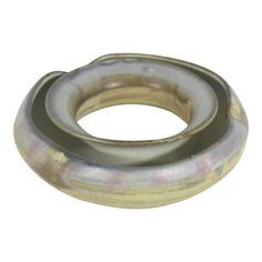 an open metal ring on a white background