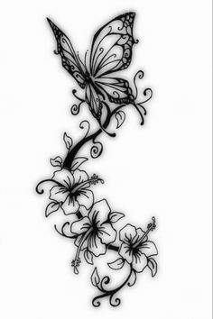 99 Single-Line Tattoos That Are Fine-Line Perfection Flower N Butterfly Tattoo, Boho Tattoo Sleeve For Women, Henna Inspired Tattoo Hand, Tattoos With White Background, Inside Thigh Tattoos Women, Thigh Tats For Women Stencil, Tattoo Themes For Women, Baddie Tats Hip, Back Shoulder Tattoos For Women Unique