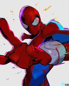 a drawing of a spider - man with his arms out in front of the camera