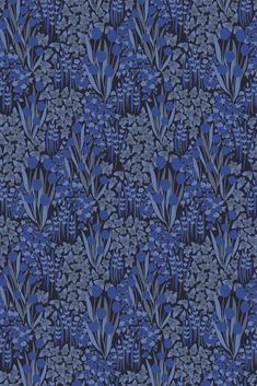 a blue and black floral pattern