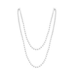 PRICES MAY VARY. Material: Made with high quality round imitation pearls, No clasp，comfortable to your daily wear, nickel free and anti-allergic. Size: Length: 59"/150cm; Weight: 40g.Lightweight， Pearl Size: 8mm in diameter.The long pearl necklace can be wrapped around multiple times. All pearls are securely knotted with silk blend cord to prevent it from breaking. Feature: The pearl necklace choker is minimalist and vintage designed without any complicated elements, shimmering pearls and charmi