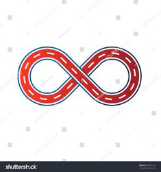 an infinite sign with roads in the form of a circle on a white background, symbol for