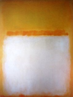 an orange and white painting on the wall