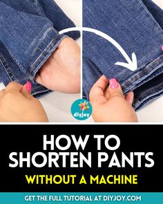 how to shorten jeans without a machine