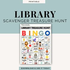 the library scavenger treasure hunt printable